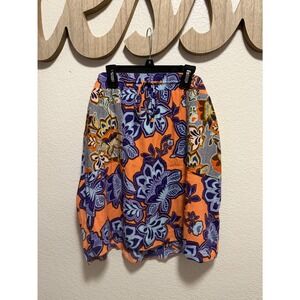 Loft Multi-colored Floral Skirt Size L